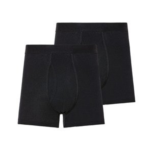 LIVERGY® Pánské boxerky s BIO bavlnou, 2 kusy (4/S, černá)