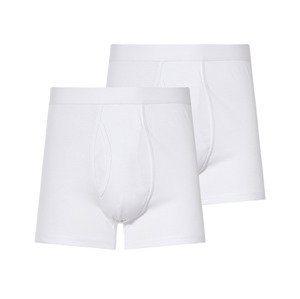 LIVERGY® Pánské boxerky s BIO bavlnou, 2 kusy (7/XL, bílá)