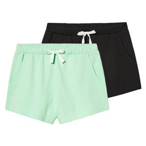 pepperts!® Dívčí šortky, 2 kusy (146/152, černá/mintová)