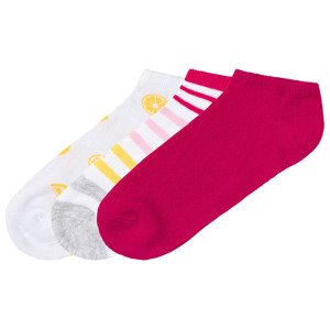 pepperts!® Dívčí ponožky, 3 páry (31/34, pruhy/bílá/růžová)