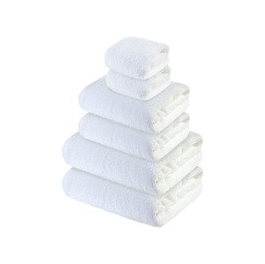 LIVARNO home Sada froté ručníků, 100 % bavlna, 6dílná (bílá)