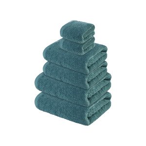 LIVARNO home Sada froté ručníků, 100 % bavlna, 6dílná (modrá)