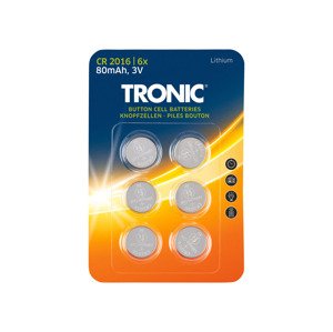 TRONIC® Knoflíková baterie (lithiové baterie CR2016)