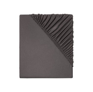 LIVARNO home Žerzejové napínací prostěradlo, 180-200 x 200 cm (tmavě šedá)