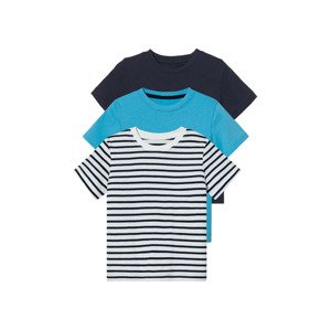 lupilu® Chlapecké triko, 3 kusy (98/104, námořnická modrá / pruhy / modrá)