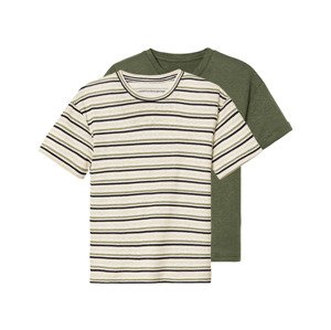 lupilu® Chlapecké triko, 2 kusy (98/104, khaki/pruhovaná)