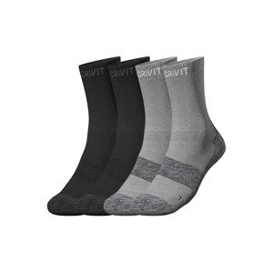 CRIVIT Pánské outdoorové ponožky, 2 páry (41/42, černá/šedá/bílá)