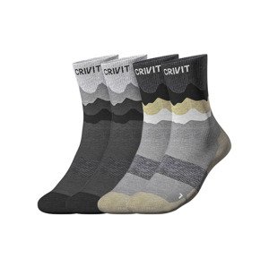 CRIVIT Pánské outdoorové ponožky, 2 páry (41/42, černá/šedá/béžová)