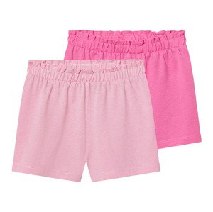 lupilu® Dívčí šortky, 2 kusy (110/116, růžová / světle růžová)