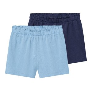 lupilu® Dívčí šortky, 2 kusy (98/104, navy modrá / modrá)