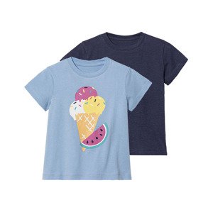 lupilu® Dívčí triko, 2 kusy (98/104, navy modrá / modrá)