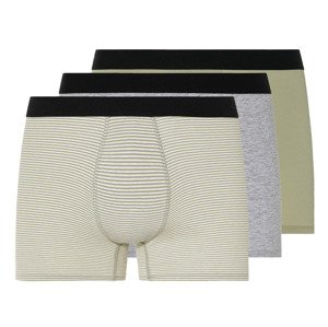 LIVERGY® Pánské boxerky, 3 kusy (5/M, zelená/pruhy/šedá)