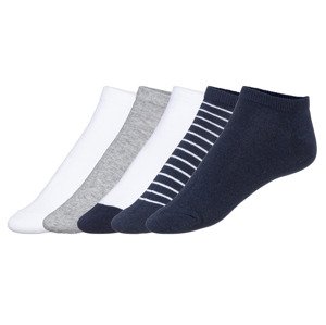 LIVERGY® Pánské nízké ponožky, 5 párů  (39/42, navy modrá / bílá / šedá)