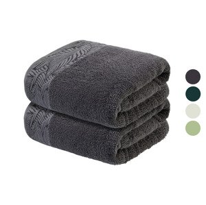 LIVARNO home Froté ručník, 50 x 100 cm, 450 g/m2, 2 kusy
