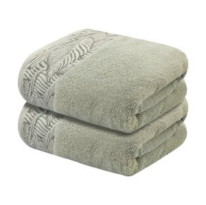 LIVARNO home Froté ručník, 50 x 100 cm, 450 g/m2, 2 kusy (světle šedá)