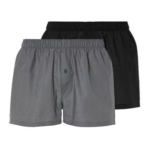 LIVERGY® Pánské boxerky, 2 kusy (5/M, černá / tmavě šedá)