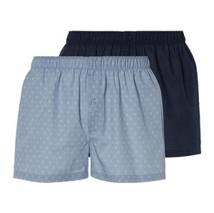 LIVERGY® Pánské boxerky, 2 kusy (5/M, navy modrá / světle modrá)