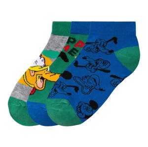 Chlapecké nízké ponožky, 3 páry (27/30, šedá/zelená)