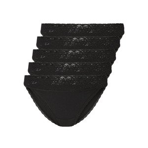 esmara® Dámské krajkové kalhotky, 5 kusů  (S (36/38), černá)