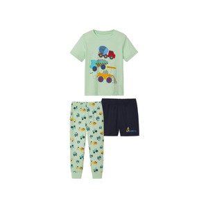 lupilu® Souprava chlapeckého pyžama, 3dílná (98/104, zelená / navy modrá)