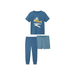 lupilu® Souprava chlapeckého pyžama, 3dílná (98/104, modrá)