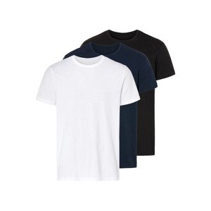 LIVERGY® Pánské triko s BIO bavlnou, 3 kusy (M (48/50), navy modrá / černá / bílá)