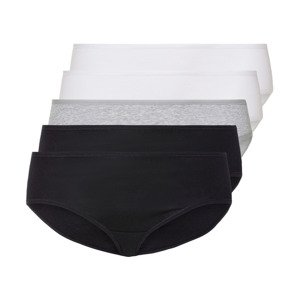 esmara® Dámské kalhotky, 5 kusů  (XL (48/50), černá/šedá/bílá)