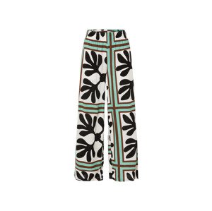 esmara® Dámské kalhoty se širokými nohavicemi (XS (32/34), černá/bílá/zelená)