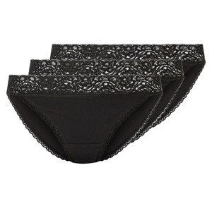 esmara® Dámské krajkové kalhotky, 3 kusy (L (44/46), černá)