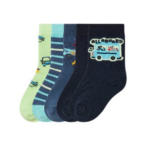 lupilu® Chlapecké ponožky s BIO bavlnou, 5 párů (19/22, světle zelená / modrá / navy modrá)
