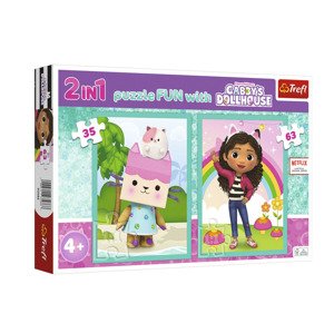 Trefl Sada puzzle 2 v 1, 35 + 63 dílků (Gabby´s Doll House)