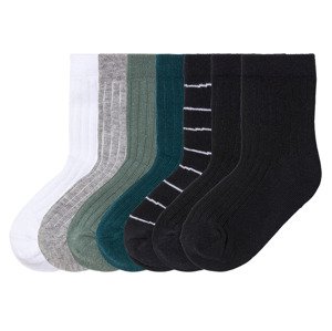lupilu® Chlapecké ponožky s BIO bavlnou, 7 párů (19/22, bílá / šedá / mintová / tyrkysová / navy modrá)