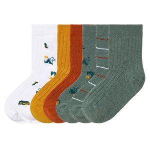 lupilu® Chlapecké ponožky s BIO bavlnou, 7 párů (19/22, bílá/žlutá/oranžová/mintová)