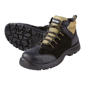 PARKSIDE® Pánská kožená bezpečnostní obuv S3 (43, černá/khaki)