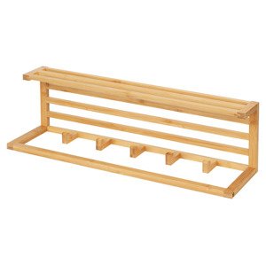 Wenko Bambusový kuchyňský organizér (bambusový nástěnný regál s háčky)