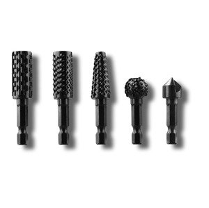 PARKSIDE® Rotační rašple / Kartáč na strukturování dřeva / Sada rašplí a záhlubníků / Vrták na štípání dřeva (sada rašplí a záhlubníků,...