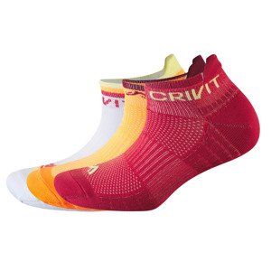 CRIVIT Dámské sportovní ponožky, 3 páry (35/36, bílá/oranžová/růžová)