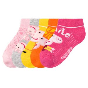 Dívčí nízké ponožky, 5 párů (Prasátko Peppa, 23/26)