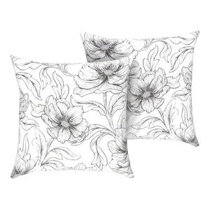 Livarno home Potah na polštář Renforcé, 60 x 50 cm, 2 kusy (květiny/bílá)