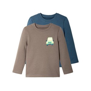 lupilu® Chlapecké termo triko s dlouhými rukávy, 2 kusy (110/116, modrá/hnědá)