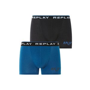 Replay Pánské boxerky, 2 kusy (L, černá/modrá)