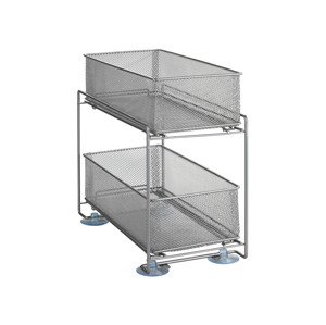 Wenko Kovový regál s úložnými boxy Gioma (stříbrná)
