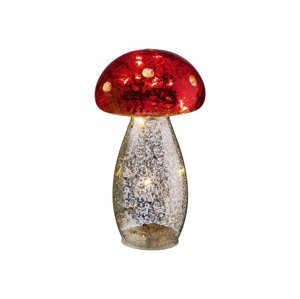 Livarno home Dekorativní LED houba (červeno-stříbrná houba)