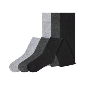 lupilu® Dětské punčochové kalhoty s BIO bavlnou, 3 kusy (86/92, šedá/černá)