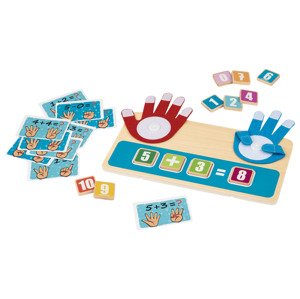 Playtive Dřevěná výuková hra Montessori (hra s čísly na prstech)