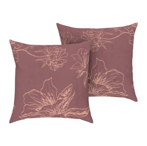 Livarno home Potah na polštář Renforcé, 50 x 60 cm, 2 kusy (květiny/červená)