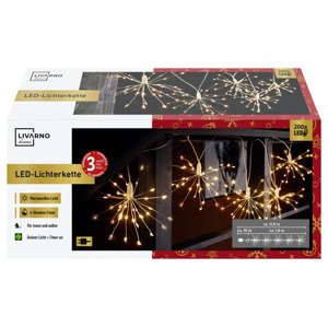 Livarno home Světelný LED řetěz, 200 LED (5x teplá bílá)