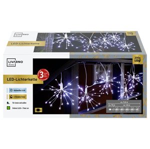 Livarno home Světelný LED řetěz, 200 LED (5x studená bílá)