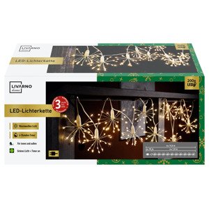 Livarno home Světelný LED řetěz, 200 LED (10x teplá bílá)