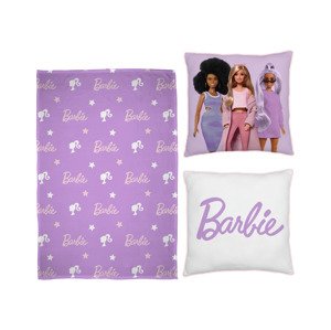 Barbie Dětská deka s polštářem, 100 x 150 cm, 35 x 35 cm (lila fialová)